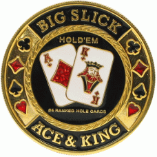 39mm stylish brass coin Poker Card Guards, Big Slick Card Guard